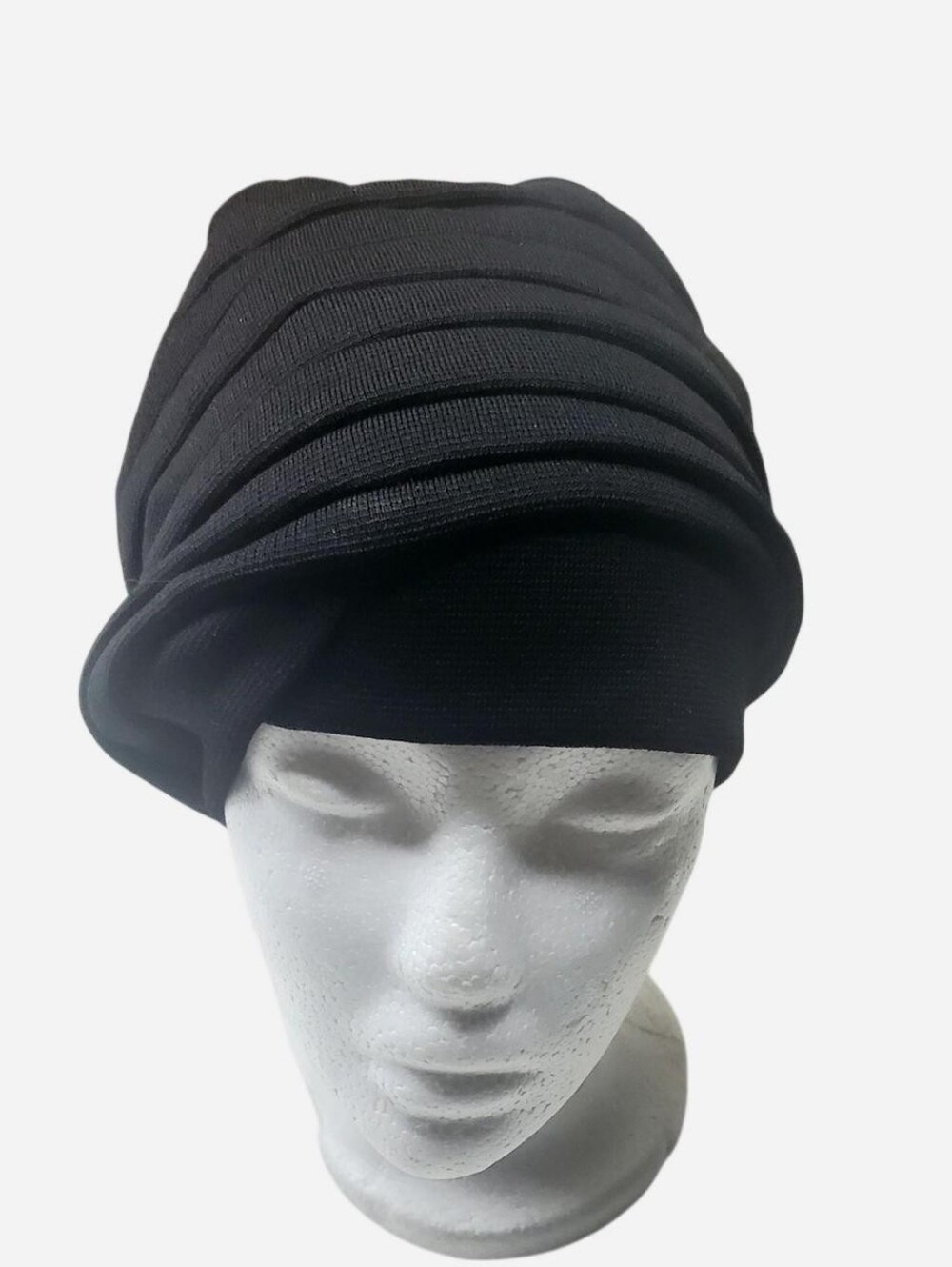 Black pleated hat women's beanie style One Size Goth Retro Whimsygoth Stylish